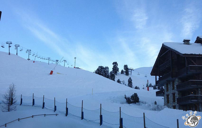 premier jour de soleil à Arc 1950 pendant nos vacances de 2015