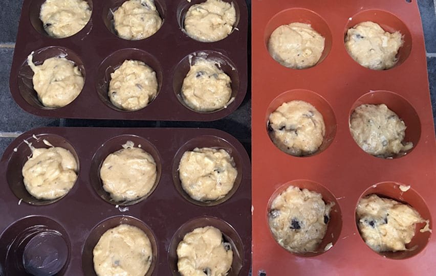 Les muffins avant cuisson