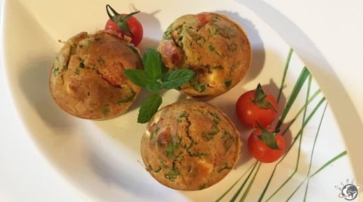 Muffins épinard, feta, tomates, menthe